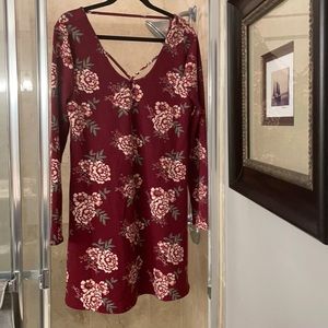 Red floral dress